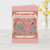 Personalized Happy Galentine's Day Pizza Card カード (黄色い花)