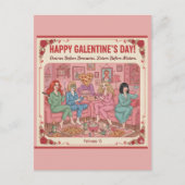Personalized Happy Galentine's Day Postcard ポストカード (正面)