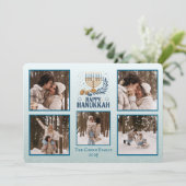 Personalized Happy Hanukkah Card with 5 Photos シーズンカード (スタンド正面)