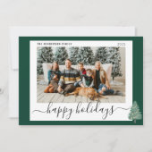 Personalized Happy Holidays Christmas Family Photo シーズンカード (正面)
