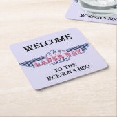 Personalized Happy Labor Day スクエアペーパーコースター (アングル)