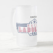 Personalized Happy Labor Day フロストグラスビールジョッキ (正面左)