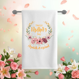 Personalized Happy Mother’s Day Floral Bath Towel バスタオル