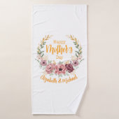 Personalized Happy Mother’s Day Floral Bath Towel バスタオル (バスタオル)