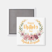 Personalized Happy Mother’s Day Floral Magnet マグネット (正面/裏面)