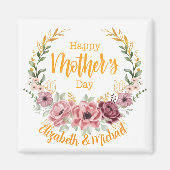 Personalized Happy Mother’s Day Floral Magnet マグネット (正面)