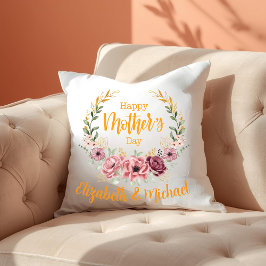Personalized Happy Mother’s Day Floral Pillow クッション