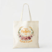 Personalized Happy Mother’s Day Floral Tote Bag トートバッグ (正面)