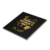 Personalized Happy Mother’s Day Gold Floral gift   タイル (側面)