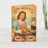 Personalized Happy Muffin Day Greeting Card カード (正面)