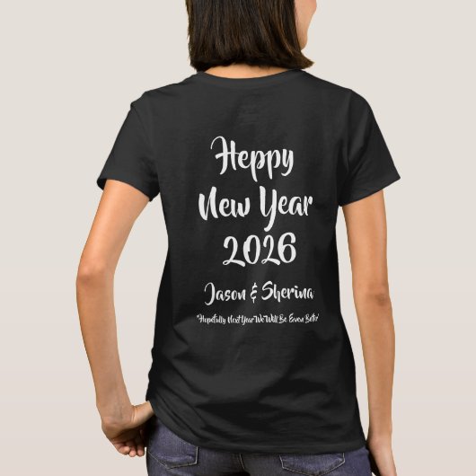 Personalized Happy New Year 2026 & Name Tシャツ (裏面)