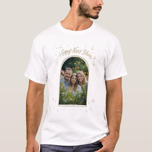 Personalized Happy New Year with my Photo Tシャツ (正面)