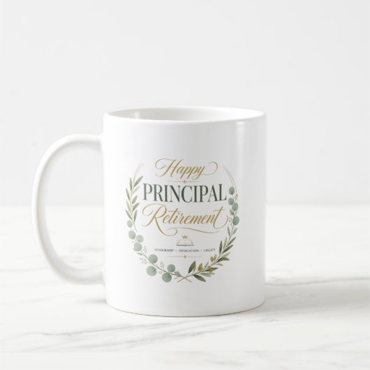 Personalized Happy Principal Retirement Gift コーヒーマグカップ (左)