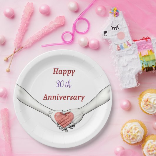 Personalized Happy _th Anniversary ペーパープレート (パーティー)