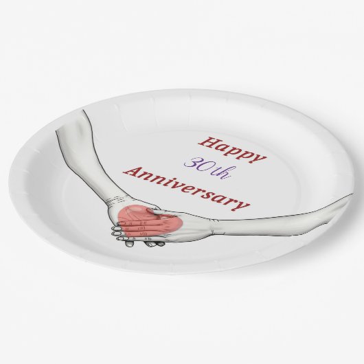 Personalized Happy _th Anniversary ペーパープレート (アングル)