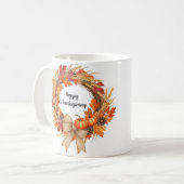 Personalized Happy Thanksgiving mug  コーヒーマグカップ (正面左)