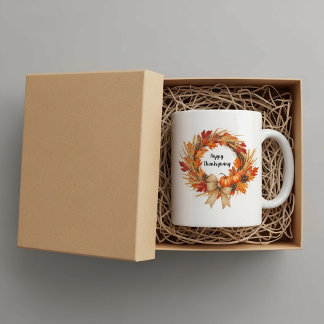 Personalized Happy Thanksgiving mug  コーヒーマグカップ