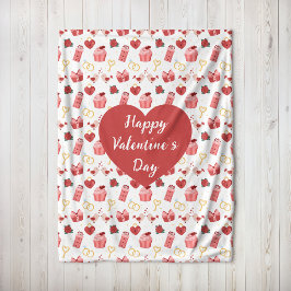 Personalized Happy Valentine’s Day Fleece Blanket フリースブランケット