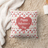 Personalized Happy Valentine’s Day Throw Pillow クッション (ブランケット)