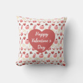 Personalized Happy Valentine’s Day Throw Pillow クッション (正面)