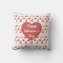 Personalized Happy Valentine’s Day Throw Pillow クッション