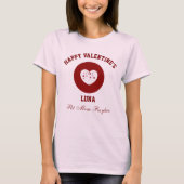 Personalized Happy Valentine's Day Red Pink Tシャツ (正面)