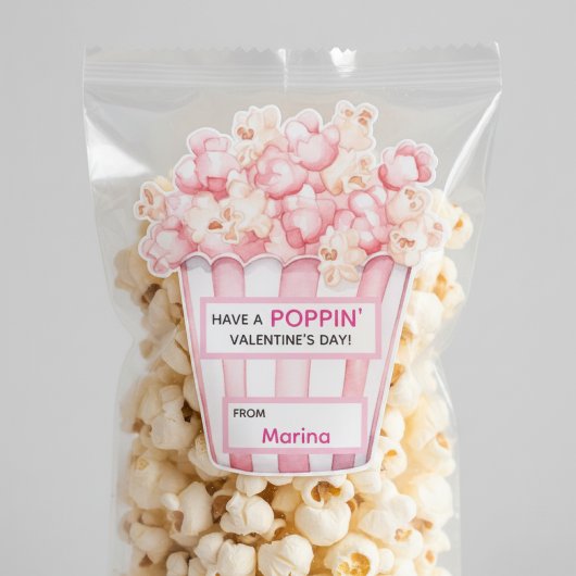 Personalized “Have a Poppin’ Valentine’s Day” Kids シール