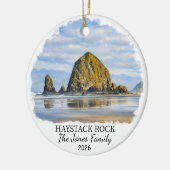 Personalized Haystack Rock Ornament, Custom Oregon セラミックオーナメント (左)