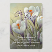 Personalized He Is Risen Crocus Floral Easter Card シーズンカード (正面)
