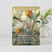 Personalized He Is Risen Daffodil Floral Card シーズンカード (スタンド正面)