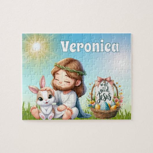 Personalized He Is Risen Easter ジグソーパズル (横)
