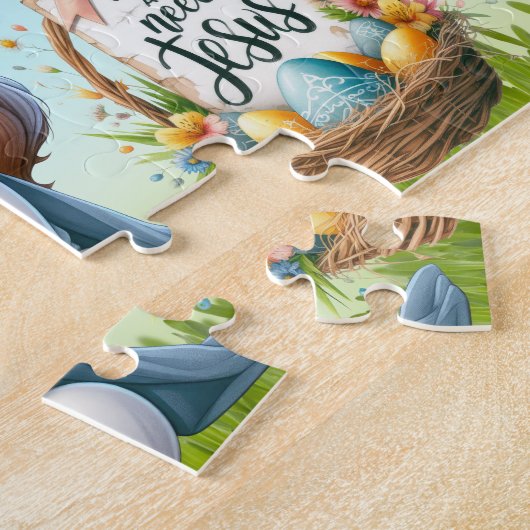 Personalized He Is Risen Easter ジグソーパズル (側面)