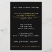 Personalized He Is Risen Easter Party Invitation チラシ (裏面)