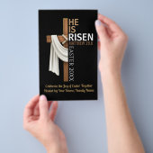 Personalized He Is Risen Easter Party Invitation チラシ (ハンドル)