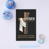 Personalized He Is Risen Easter Party Invitation チラシ (シングル)