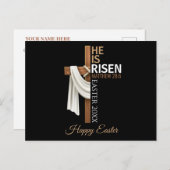 Personalized He Is Risen Happy Easter Christian ポストカード (正面/裏面)