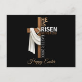 Personalized He Is Risen Happy Easter Christian ポストカード (正面)
