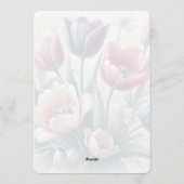 Personalized He Is Risen Tulips Floral Easter Card シーズンカード (裏面)