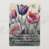 Personalized He Is Risen Tulips Floral Easter Card シーズンカード (正面)
