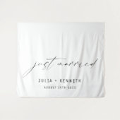 Personalized Head Table Decor Just Married Wedding タペストリー (正面(横))
