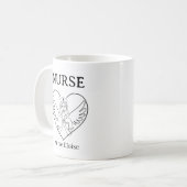 Personalized Heart Angel Nurse Mug コーヒーマグカップ (正面左)