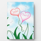 Personalized Heart Balloon Couple Name Plaque フォトプラーク (正面)