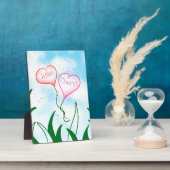 Personalized Heart Balloon Couple Name Plaque フォトプラーク (側面)