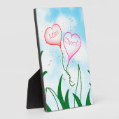 Personalized Heart Balloon Couple Name Plaque フォトプラーク (側面)