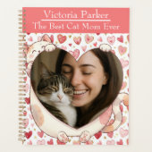 Personalized Heart Cat Hug Photo Planner  プランナー手帳 (正面)
