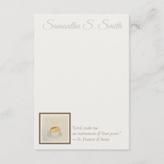 Personalized Heart Coffee Cup Flat Note Card 招待状 (正面)