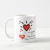 Personalized heart fill valentines day  コーヒーマグカップ (左)