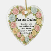 Personalized Heart Floral Bible Verse Ornament セラミックオーナメント (右)