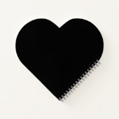 Personalized Heart Initials Heart Shaped Black ノートブック (裏面)