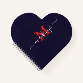 Personalized Heart Initials Spiral Bound Journal ノートブック